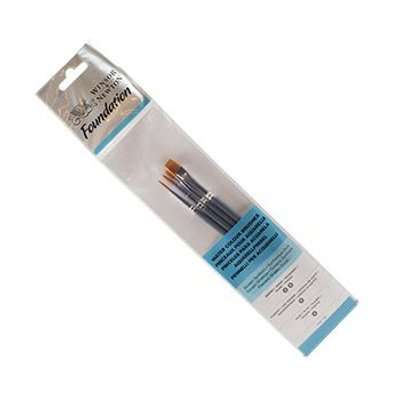 Winsor & Newton Foundation Watercolour Brush Set - SH Round 3 & 5 Flat 4 Filbert 2