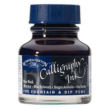 Winsor And Newton Non Waterproof Calligraphy Ink - Blue Black (30ml)