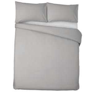 Horrockses Polycotton Duvet Cover Set (Queen) (Grey)
