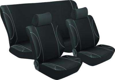 Stingray Monaco Full Car Seat Cover Set (6 Piece) (Black/Grey)