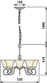 Radiant Ebele Chandelier - 5 Globe Fitting (Slate Black)