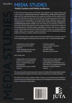 Media Studies: Volume 3 - Media Content And Media Audiences (Paperback)