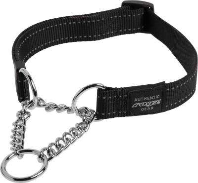 Rogz Utility Lumberjack Obedience Half-Check Dog Collar - Extra Large 25mm (Black Reflective)