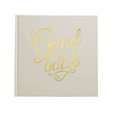 Metallic Perfection - Guest Book (Ivory & Gold)  (Pack of 1)