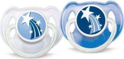 Phillips Avent Night Glow-in-the-Dark Soother for Boys Twin Pack (6-18 Months)