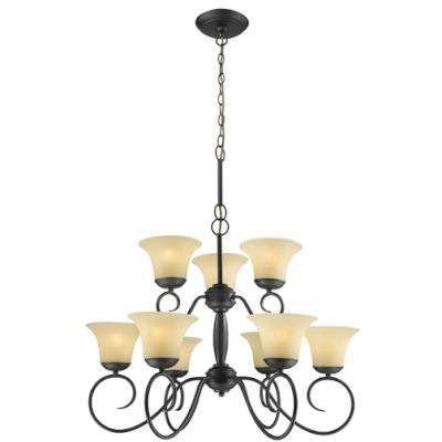 Radiant Ebele Chandelier - 8 Globe Fitting (Slate Black)