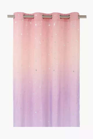 Pastel Ombre Stars Lined Voile Curtain 180x230cm