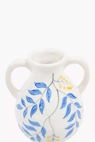 Olive Branch Vase with Handle - 17.5 x 20.5 cm
