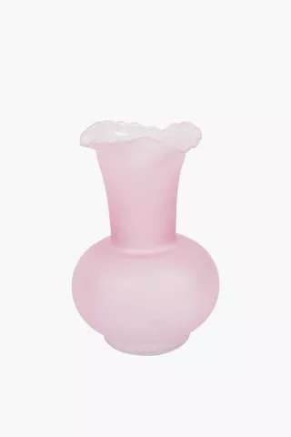 Celadon Glass Vase - 14.5 x 22 cm