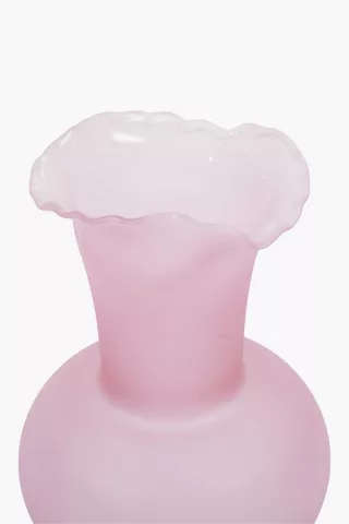 Celadon Glass Vase - 14.5 x 22 cm