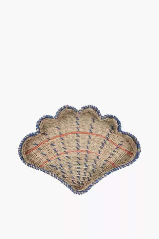 Clam Decor Woven Tray - 46 x 6.5 cm