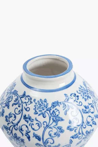 Delft Belly Vase - 20.5 x 22.5 cm