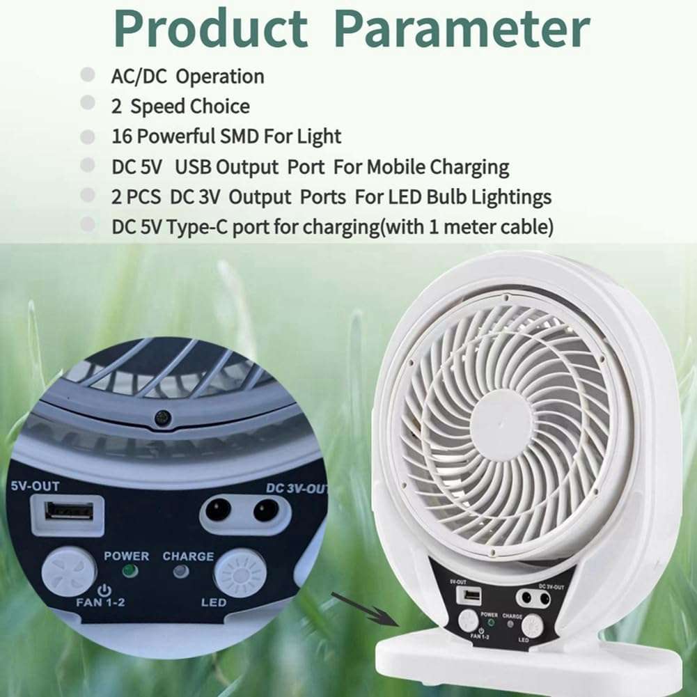 Solar Powered Fan And Led Globes with Solar Panel