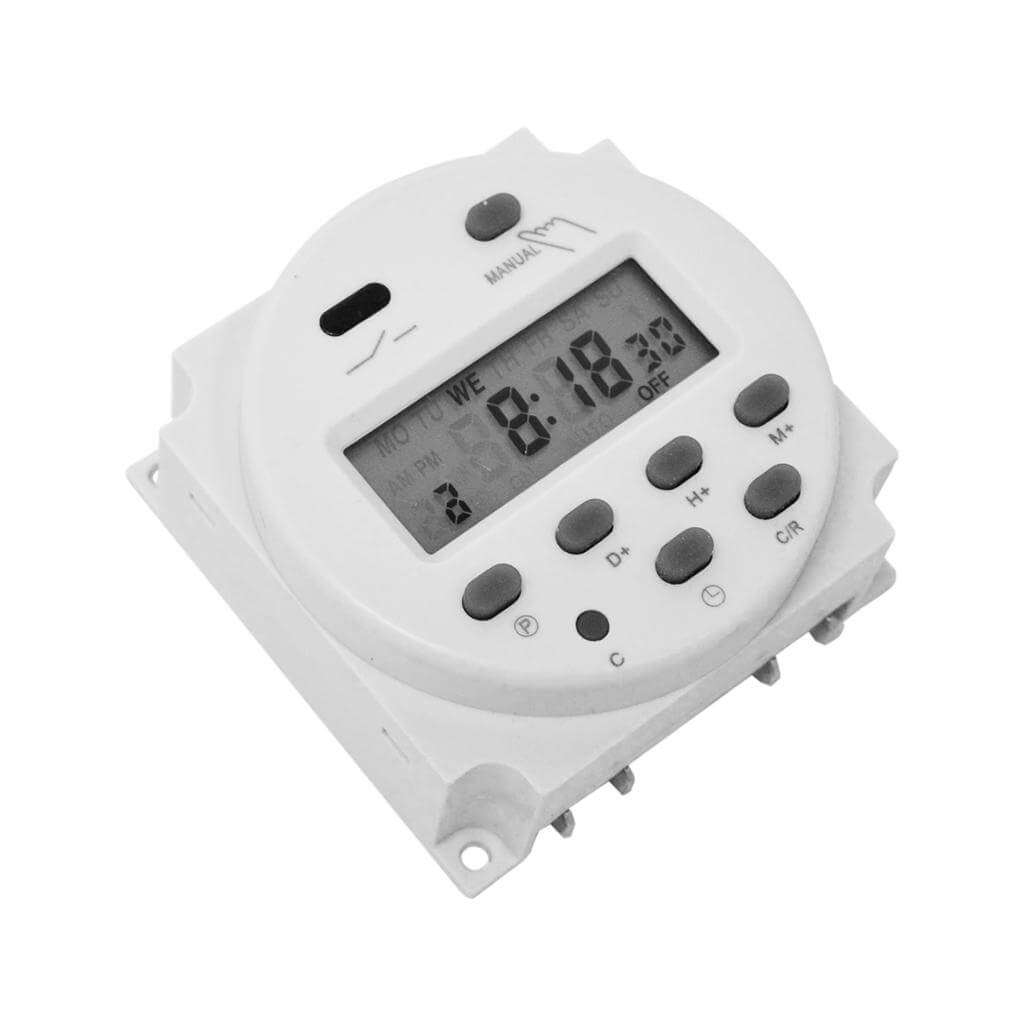 12V Timer Switch, Programmable, 7-Day (12V DC, 16 Schedules)