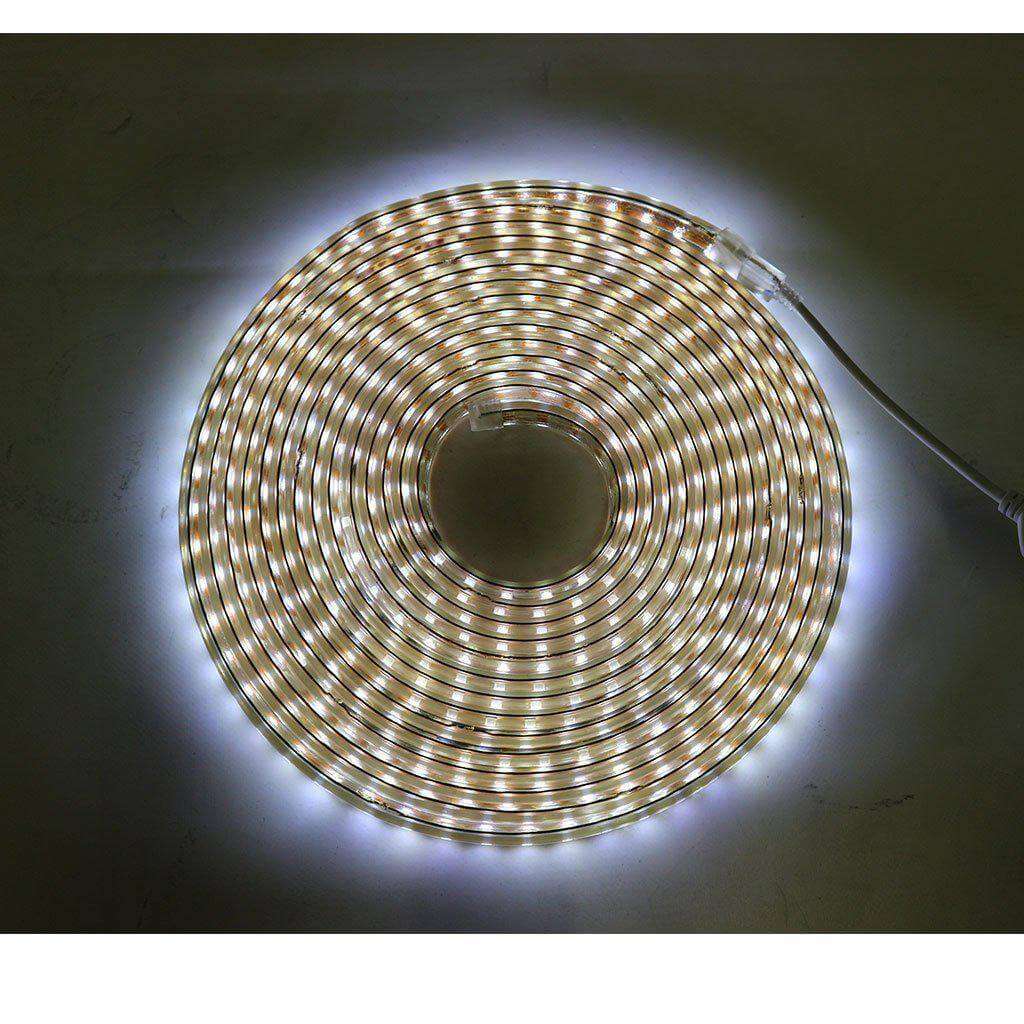 220V LED Strip Light with 2 Power Cables & 2 End Caps, 1st Gen. (Daylight 6000K, 10 Metres)