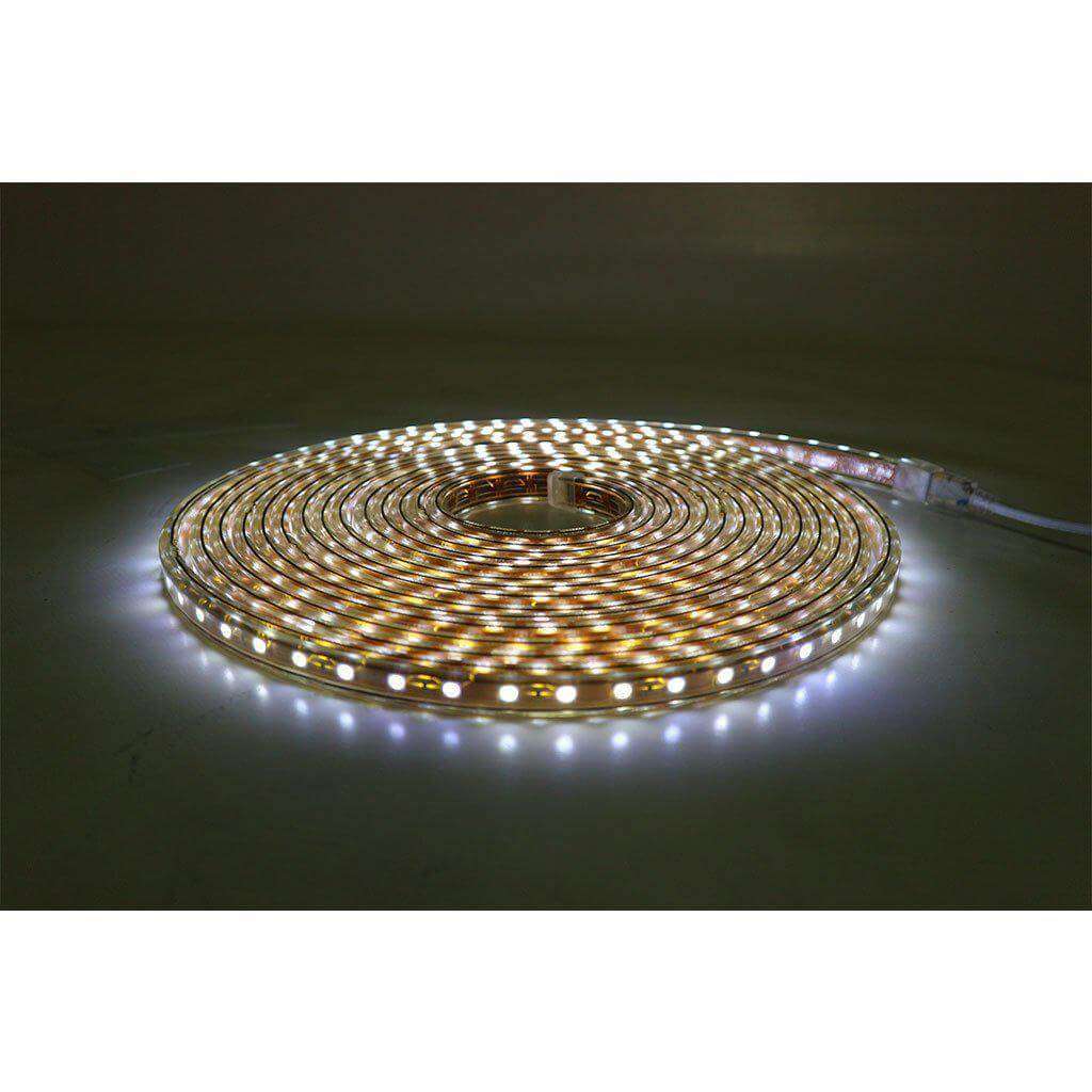 220V LED Strip Light with 2 Power Cables & 2 End Caps, 1st Gen. (Daylight 6000K, 10 Metres)