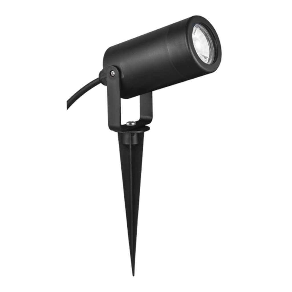 BRIGHT STAR GS012 Black Round LED Garden Spot Light, 7W, GU10, ABS Plastic