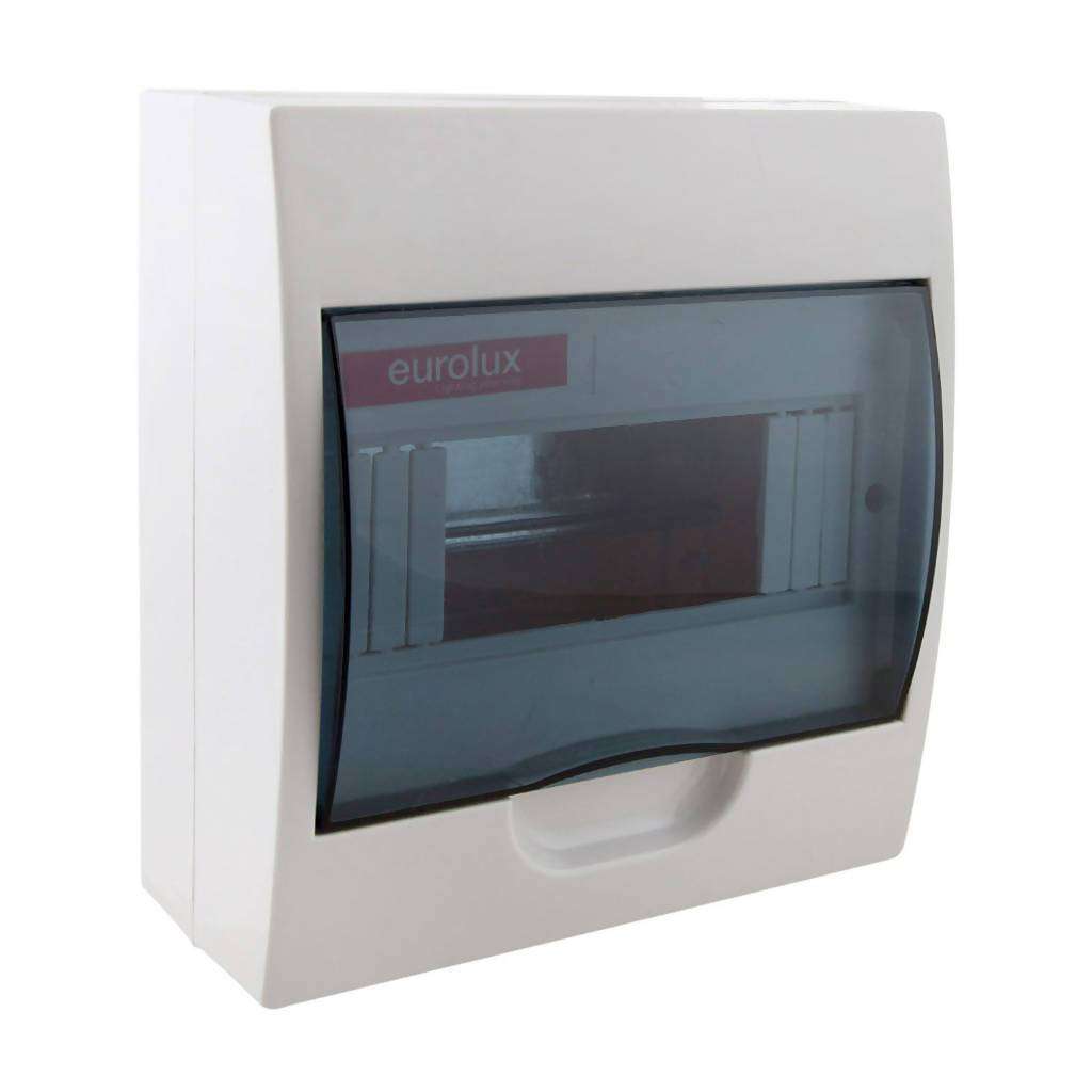 EUROLUX 8 Way Din Rail Distribution Board, Plastic, Surface Mounted