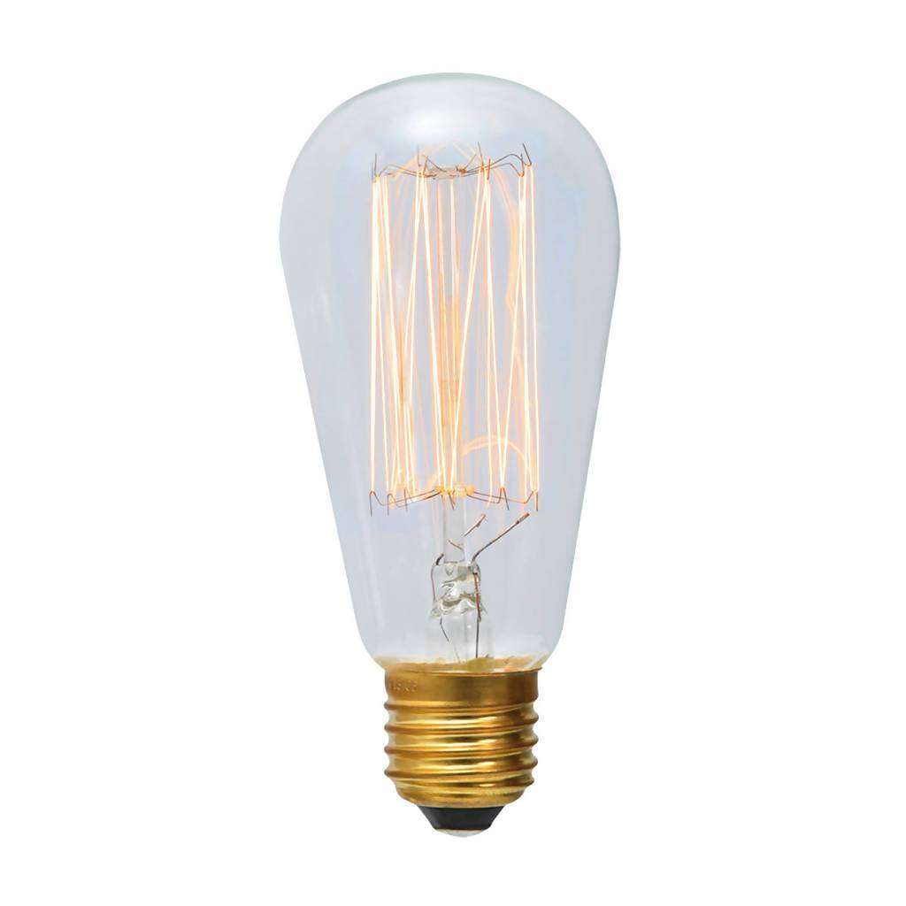 EUROLUX G783 Carbon Filament Pear-Shaped Squirrel Cage Light Bulb, E27, 40W, Clear