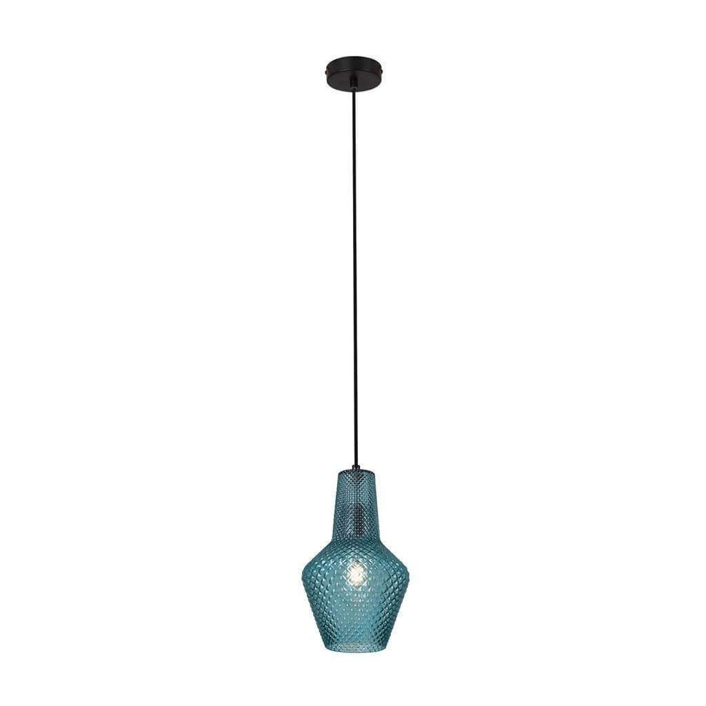 EUROLUX Milano P796BL Pendant, Small,1 Light, Blue Glass