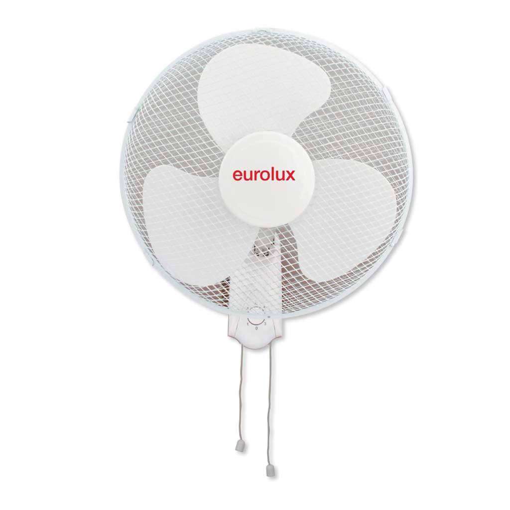 EUROLUX Wall Fan, 3 Speed, 16 Inch, White