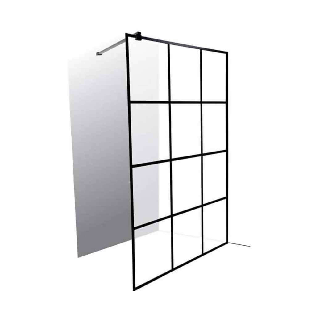 Mont Blanc Shower Screen, 12 Panels, Matte Black, 1200 x 2000mm