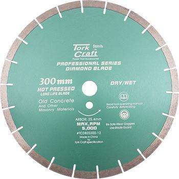 TORK CRAFT Diamond Blade 300 x 25.4mm Old Concrete Hot Pressed Segmented