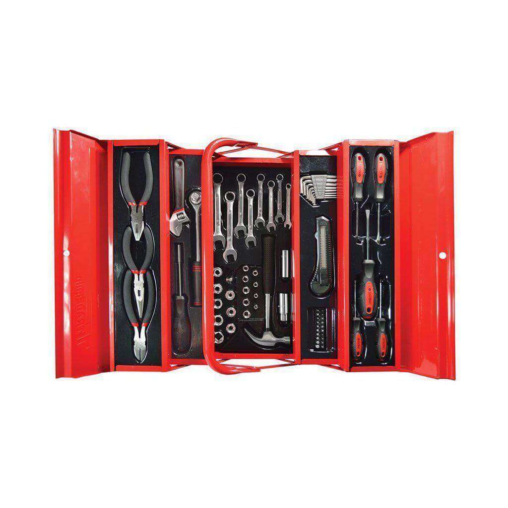 TRADEQUIP TOOT2634 DIY Toolbox Kit (Red, 5 Tray, 70 Piece)