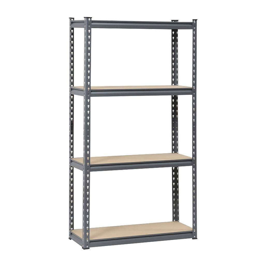 WILDBERRY ADIY3902 DIY Metal Shelving Rack, Grey, 4 MDF Shelves