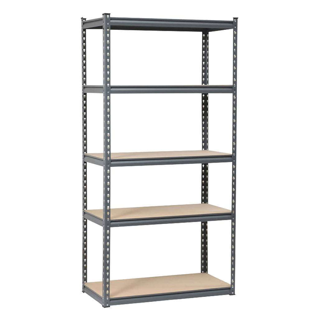 WILDBERRY ADIY3904 DIY Metal Shelving Rack, Grey, 5 MDF Shelves