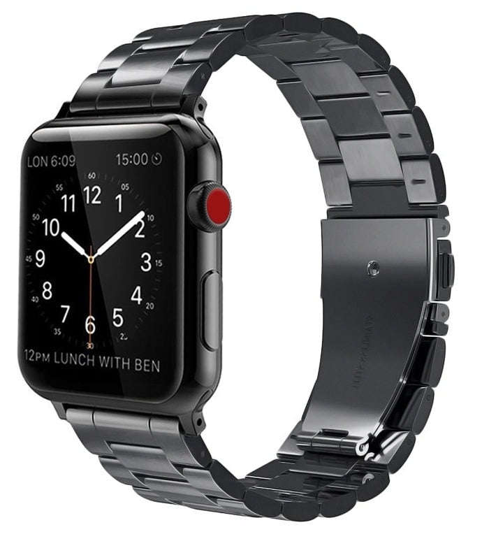 Apple watch black stainless steel link strap