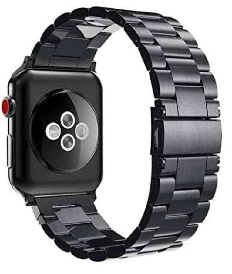 Apple watch black stainless steel link strap