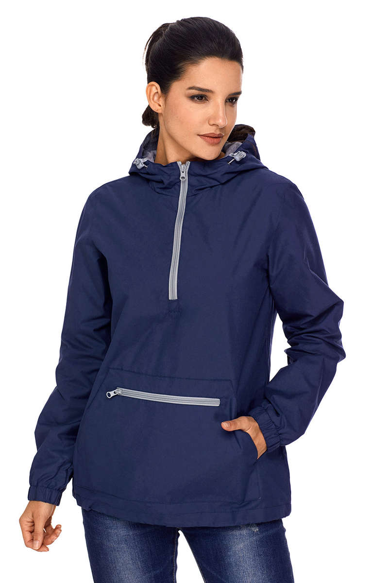 Navy Monogrammed Pullover Rain Jacket - as shown / (US 12-14)L