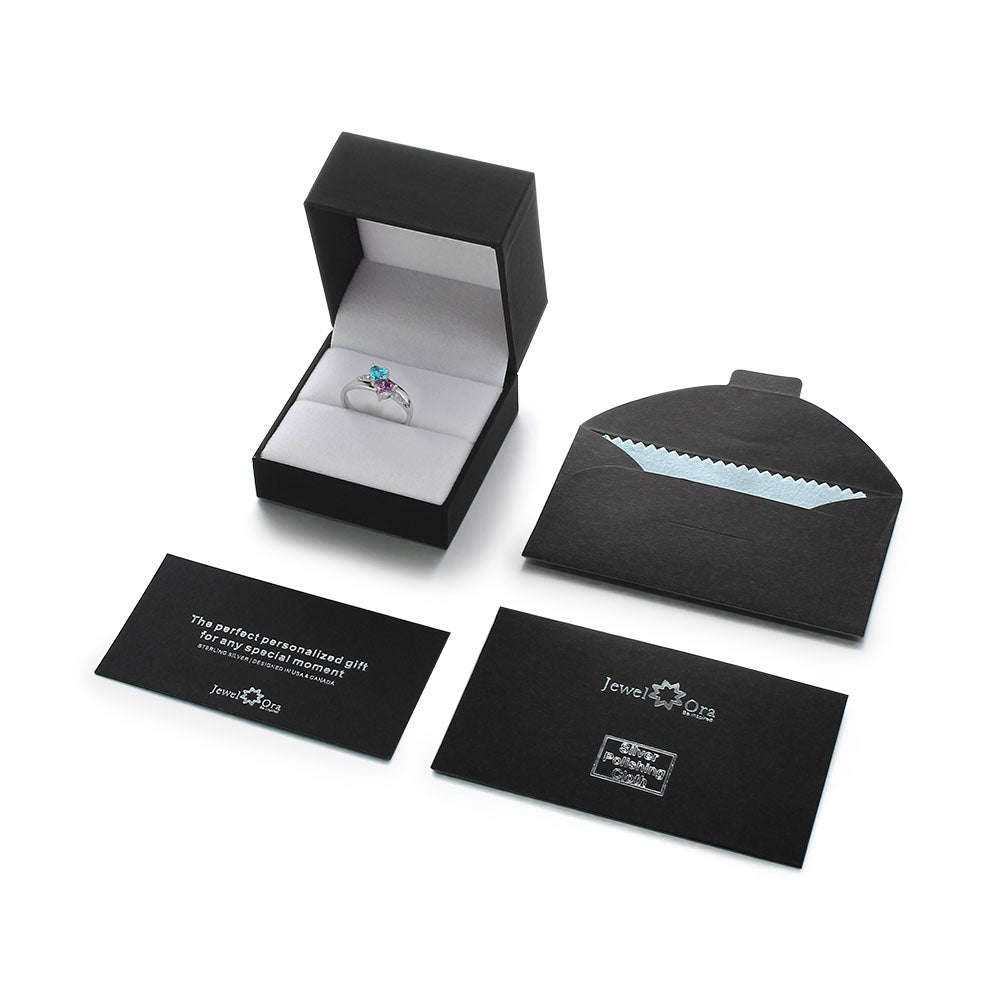 925 Sterling Silver Engagement Rings Birthstone Engrave Name Heart Promise Ring Anniversary ... - 10