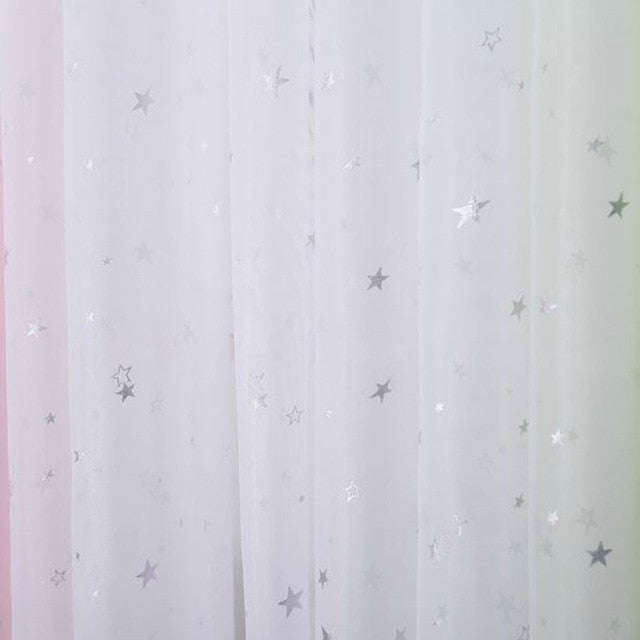 White Star Tulle Curtains Modern Curtains for Li... - White / w600cm x h260cm / No Process Matelrial