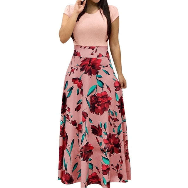 LASPERAL 2018 Women Formal Stretch Pencil Work Dresses Summer Short Sl... - style 2 Pink M129596 / S
