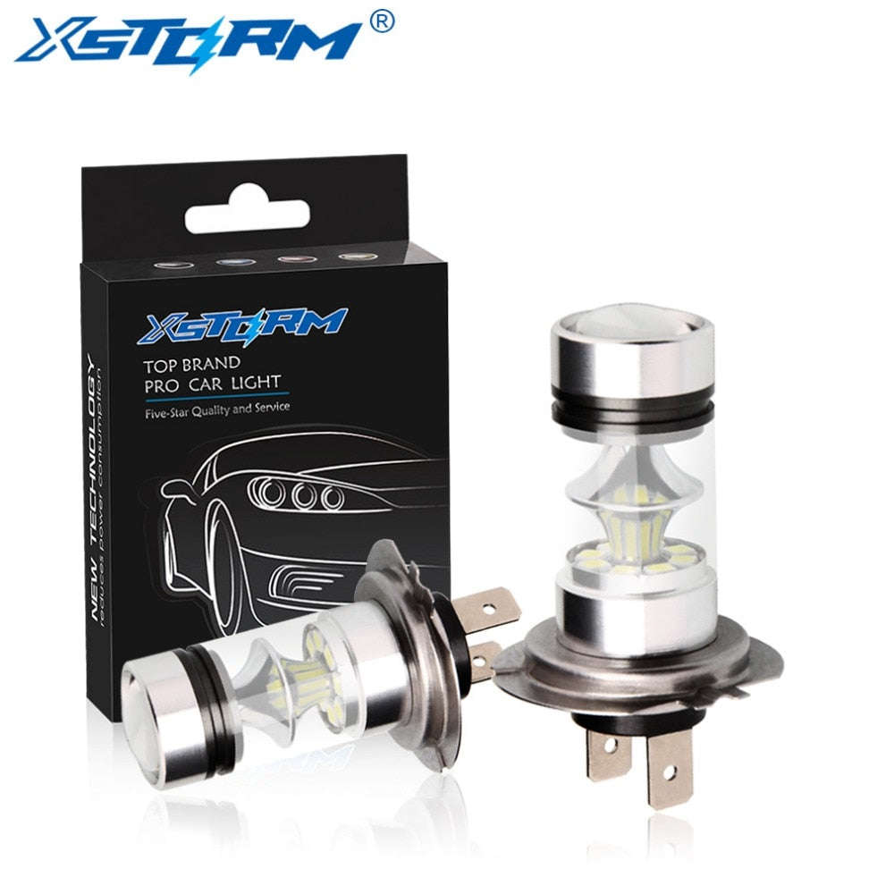 2Pcs H7 LED Bulb Super Bright Car Fog Lights 12V 24V 6000K White 20 3030SMD Driving Runni... - China