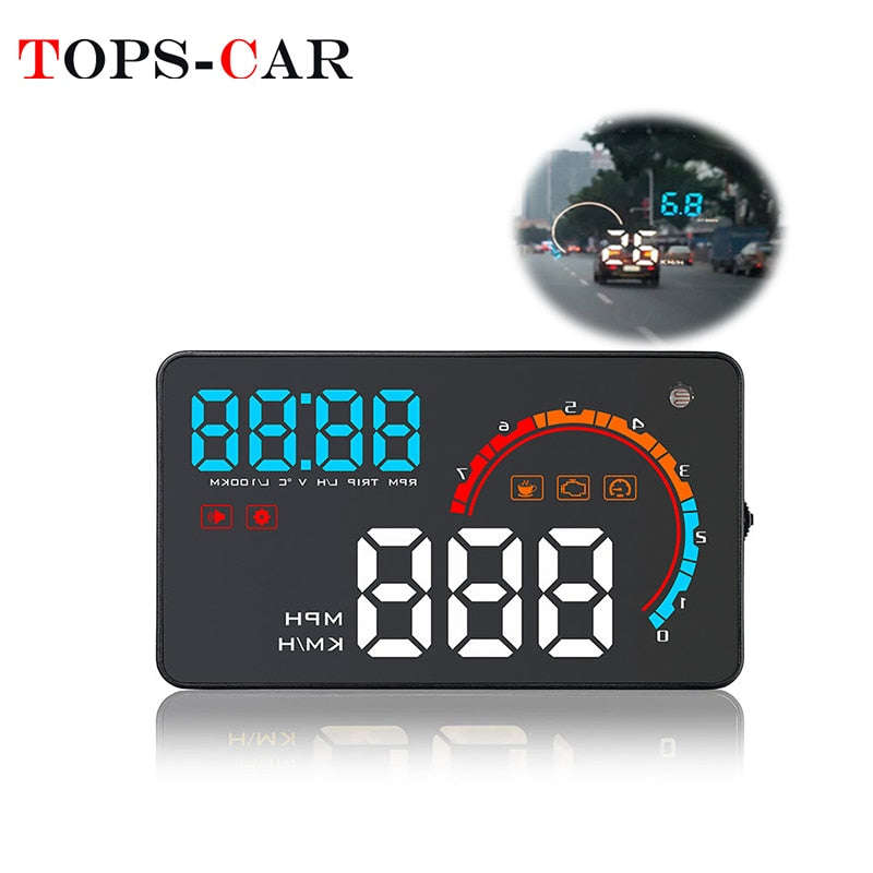 D2000 Car OBD2 GPS HUD Speedometer OBDII Head-Up Display Speed RPM Fuel Consumptio... - OBD plus GPS