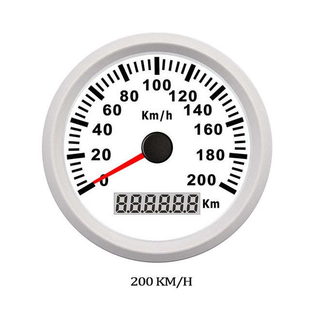 Yacht Car Digital GPS Speedometer 120 200 kmh Red LED Speed Gauge for Honda Motorcycl... - WW 200KMH