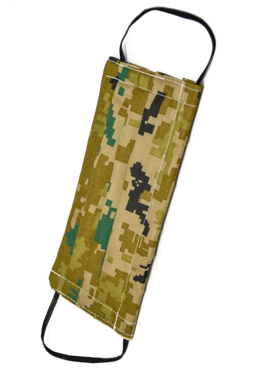 Washable Face Mask - Pop Print - Ear Loop / Camouflage Green