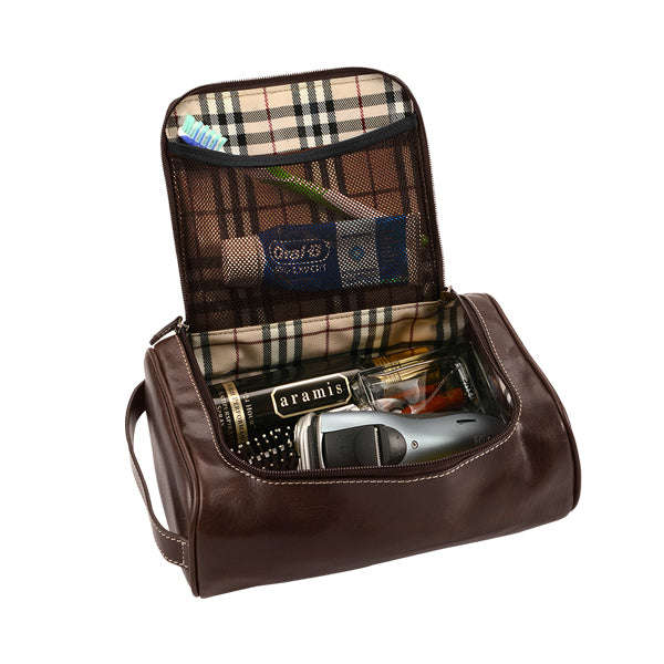 Genuine Leather Bon Voyage Toiletry Bag
