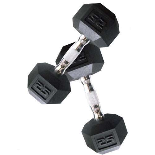 Rubber Hexagon Dumbbells - Set of 2