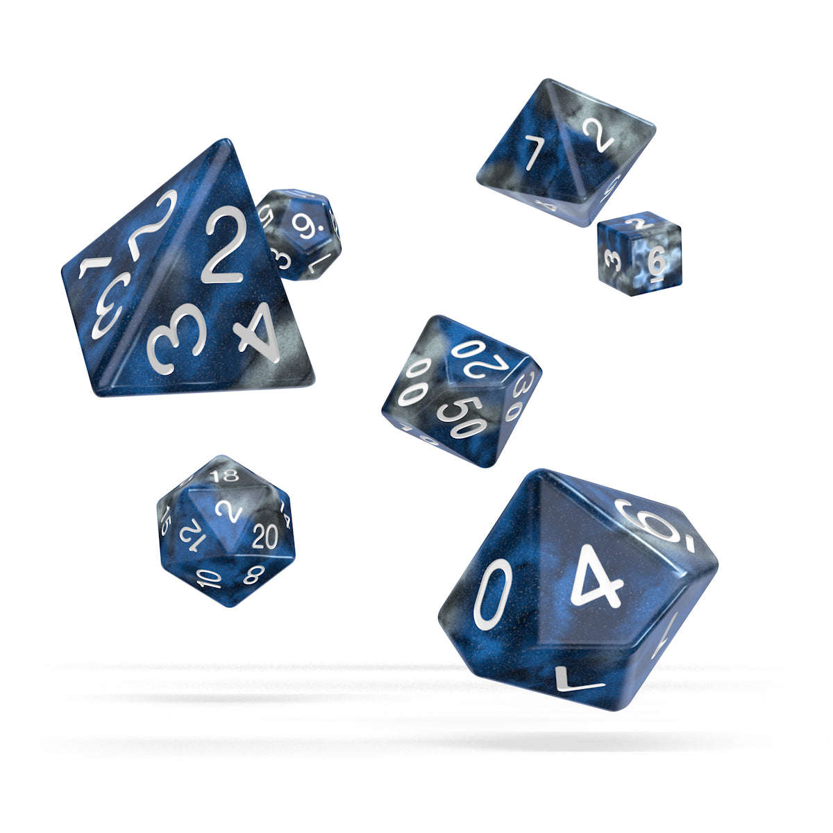 oakie doakie DICE RPG Set Gemidice - Liquid Steel