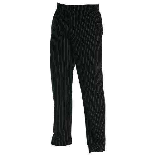 Chefs Uniform Baggies Black Pin Stripe Medium Chef E-Quip UNI3052