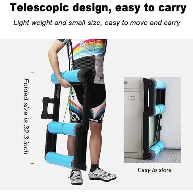 Indoor Bike Trainer for Road & Mountain Bikes - 2-in-1 Bicycle Training Platform