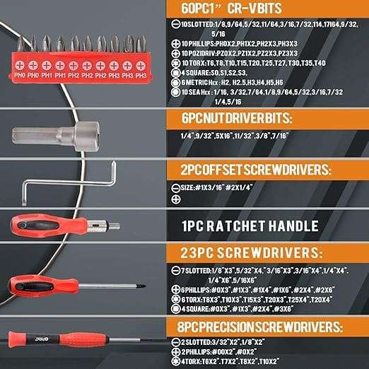 101-Piece Magnetic Precision Screwdriver Set