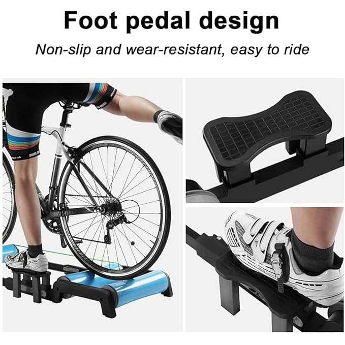 Indoor Bike Trainer for Road & Mountain Bikes - 2-in-1 Bicycle Training Platform