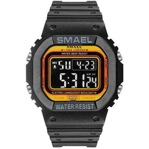 Smael Black & Orange Retro Digital Watch