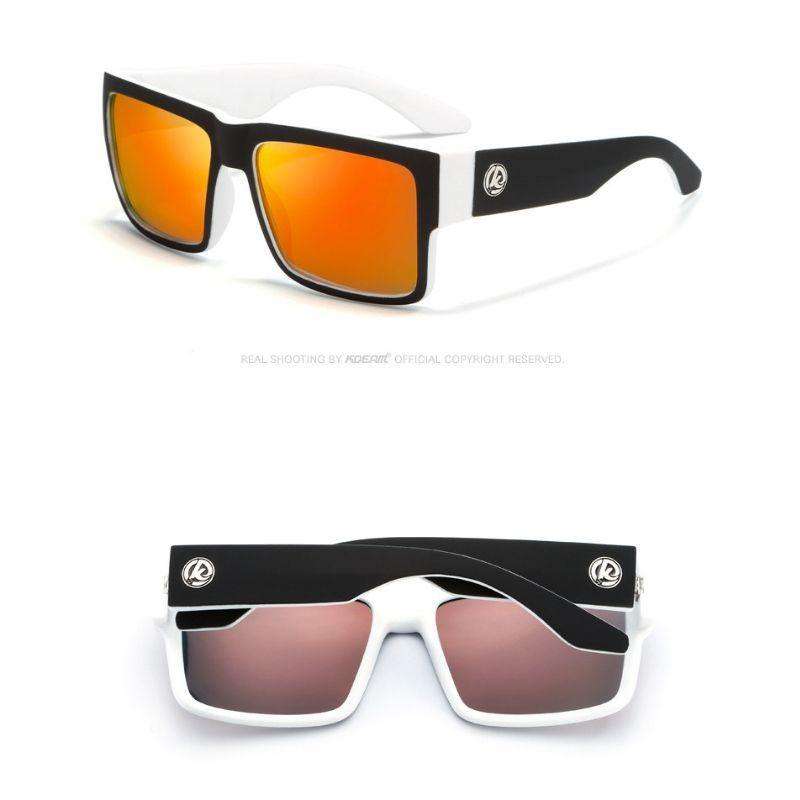 Kdeam KD093 Matte Black& White/Red Polarized Sunglasses
