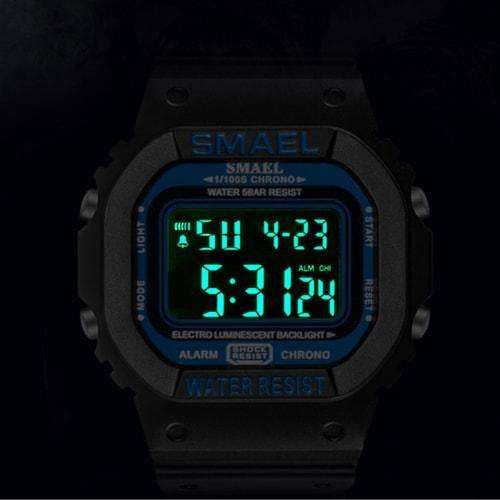 Smael Black & Orange Retro Digital Watch